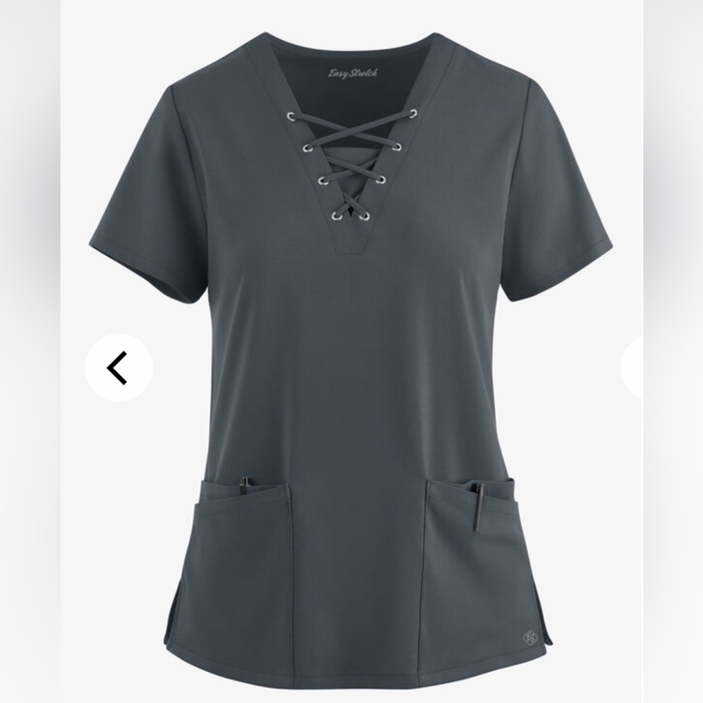 Uniform advantage Easy STRETCH Butter-Soft 4-Pocket Lace Up Scrub Top Size XL